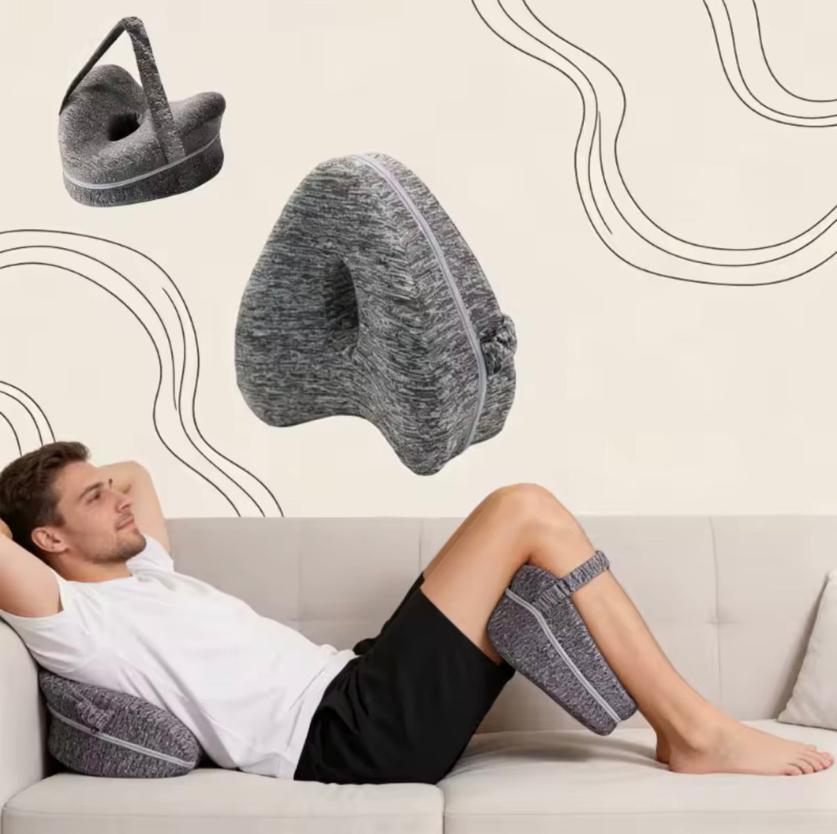 Oreiller ergonomique pour les jambes en mousse à mémoire de forme